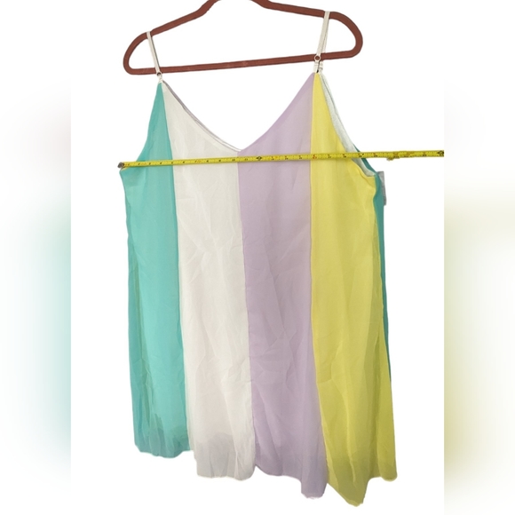 Plus Size Colorful Negligee 4X Pink Yellow Teal White Adjustable Straps Dress - Picture 3 of 7
